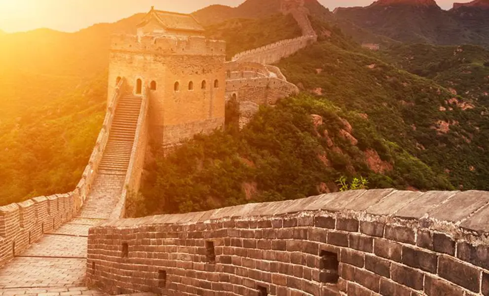 Sunset over the Great Wall Of China