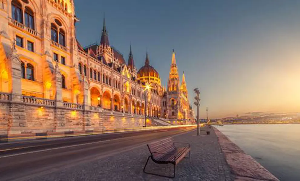 Hungarian Parliament building at night