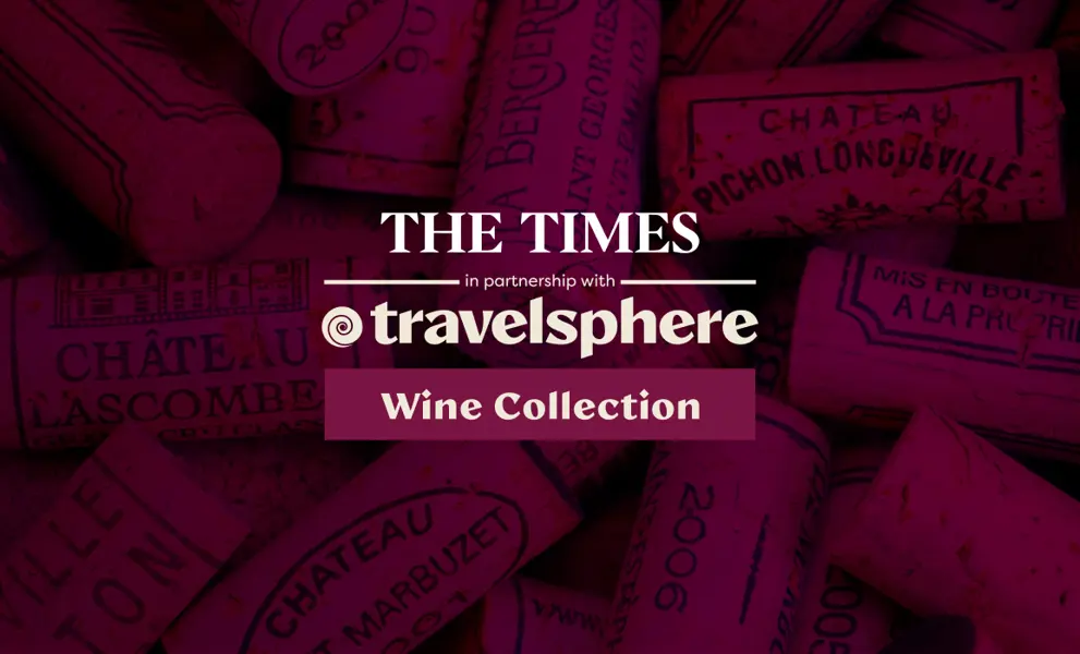 The Times in partnership with Travlesphere Wine Collection Banner