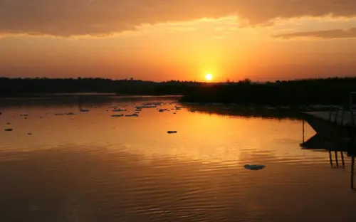 Sunset on the River Nile at Murchison Falls in Uganda