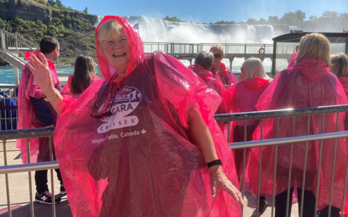 Sheila in Niagara Falls on her solo travel adventure