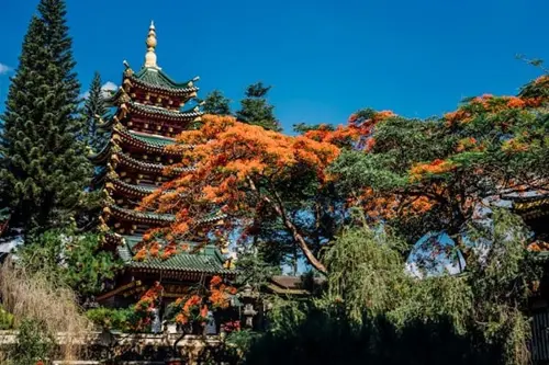 Minh Thanh Temple in Vietnam in autumn