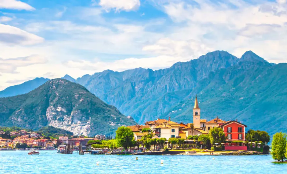 Isola dei Pescatori, fisherman island in Maggiore lake, Borromean Islands, Stresa Piedmont Italy, Europe.