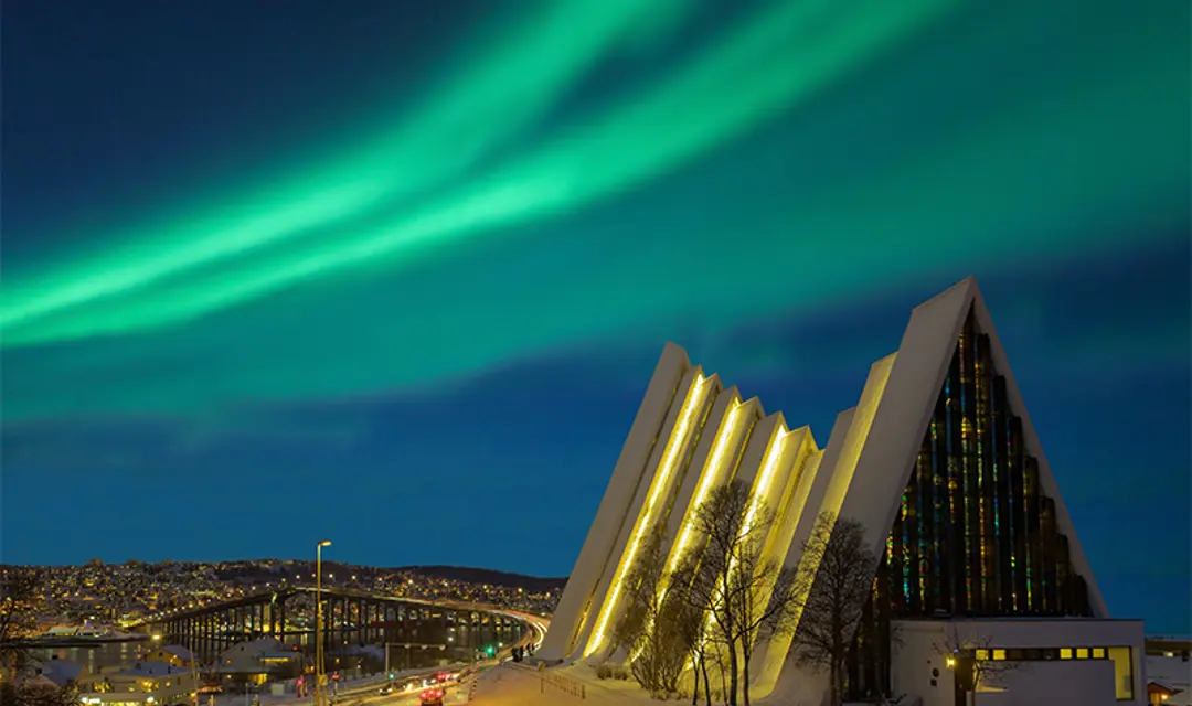 Norway Tromso Cathedral Aurora Borealis 800X500