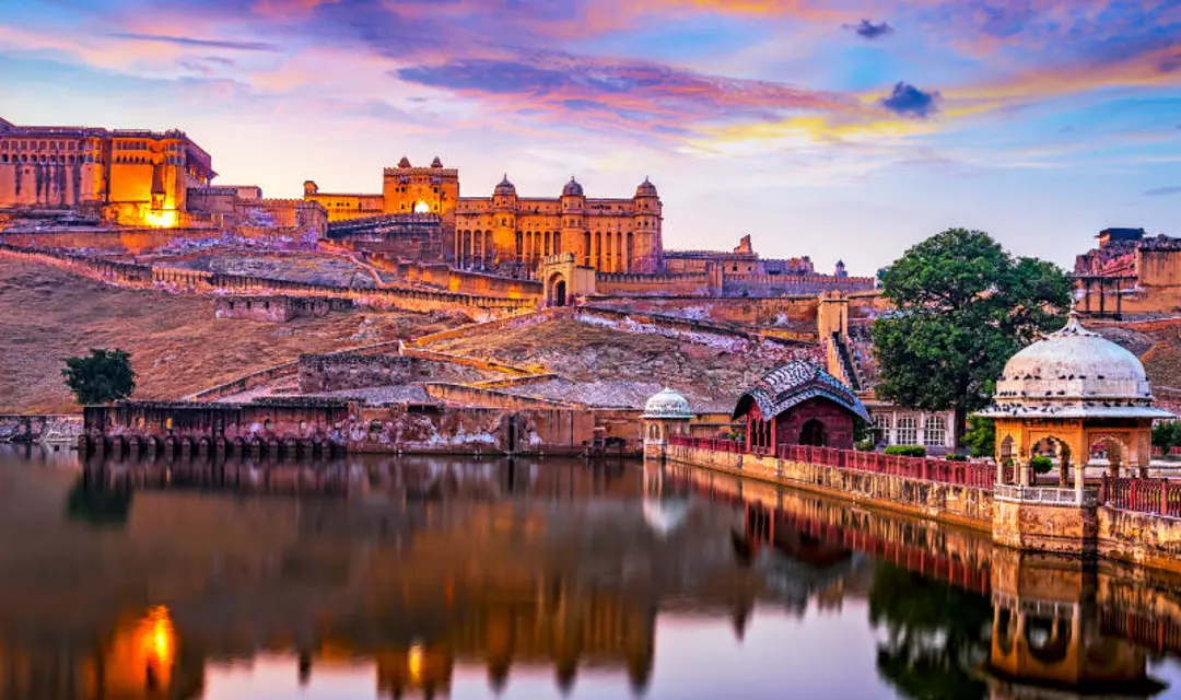 The Amber Fort and surrounding area in Jaipur, India
